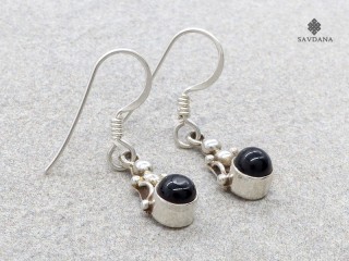 BdOA250 Boucles d'Oreille Argent Massif Onyx