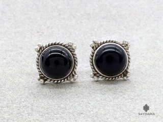 BdOA251 Boucles d'Oreille Argent Massif Onyx