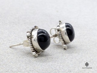 BdOA251 Boucles d'Oreille Argent Massif Onyx