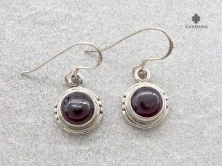 BdOA252 Boucles d'Oreille Argent Massif Grenat