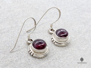 BdOA252 Boucles d'Oreille Argent Massif Grenat