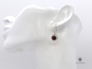 BdOA252 Boucles d'Oreille Argent Massif Grenat