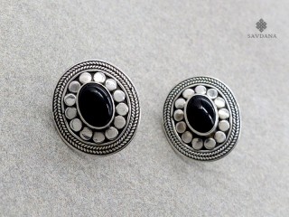 BdOA256 Boucles d'Oreille Argent Massif Onyx