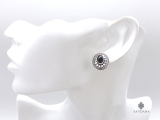 BdOA256 Boucles d'Oreille Argent Massif Onyx