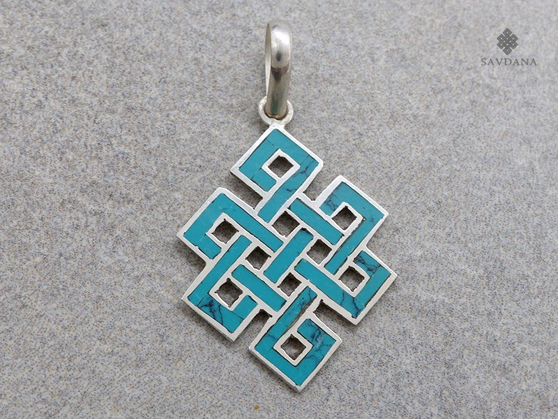 PA627 Pendentif Argent Massif Noeud sans Fin