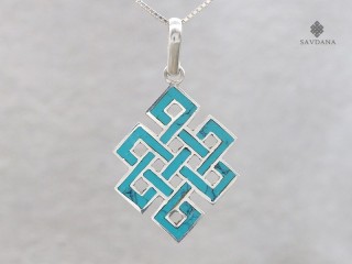 PA627 Pendentif Argent Massif Noeud sans Fin