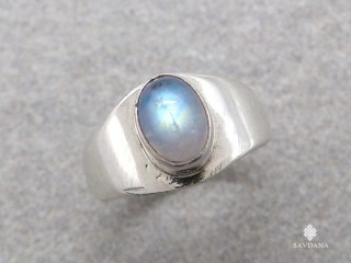 BA504 Bague Argent Massif Pierre de Lune. Taille 55