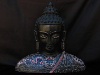 St34 Statue Bouddha Signes Auspicieux Mantra