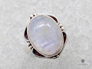BA328 Bague Argent Massif Pierre de Lune. Taille 58