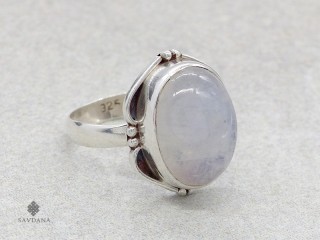 BA328 Bague Argent Massif Pierre de Lune. Taille 58