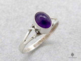 BA565 Bague Argent Massif Améthyste. Taille 61