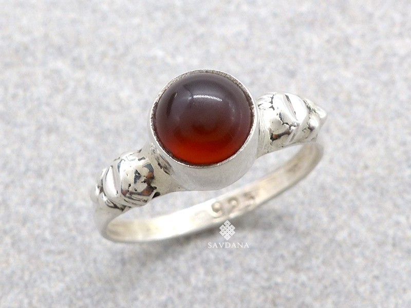 BA634 Bague Argent Massif Onyx. Taille 56