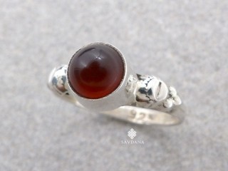BA634 Bague Argent Massif Onyx. Taille 56