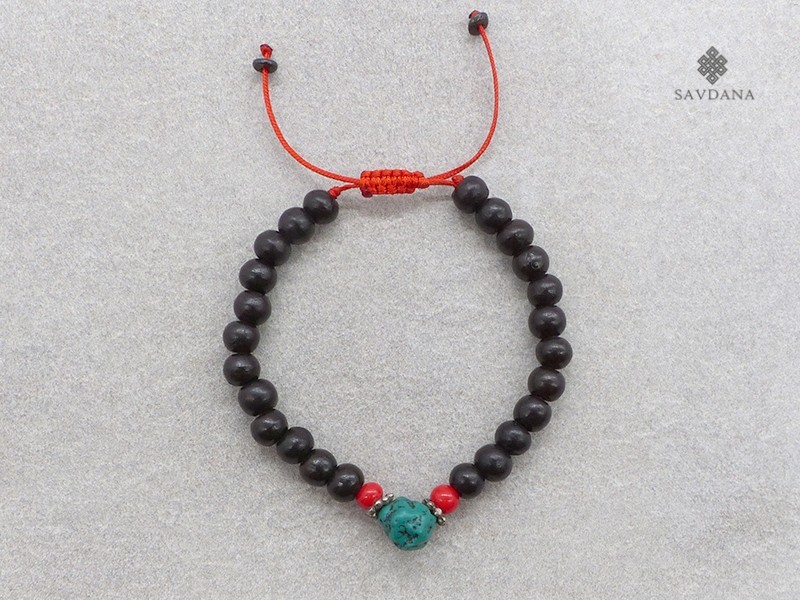 BrMala38 Bracelet Mala de Prières Tibétain Bois