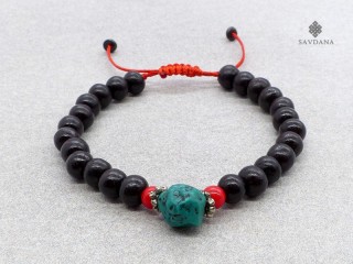 BrMala38 Bracelet Mala de Prières Tibétain Bois