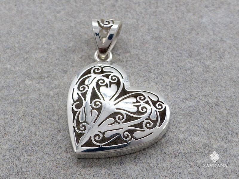 PA571 Pendentif Argent Massif Coeur
