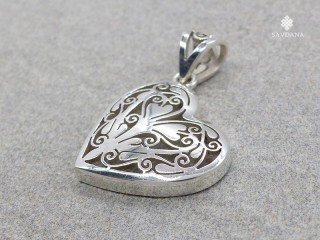 PA571 Pendentif Argent Massif Coeur