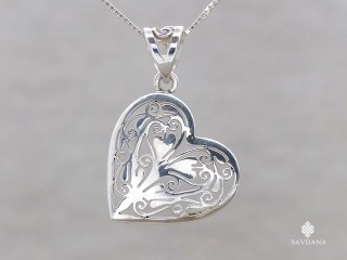 PA571 Pendentif Argent Massif Coeur