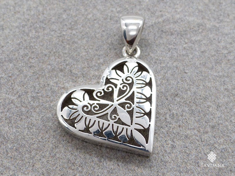 PA633 Pendentif Argent Massif Coeur