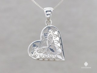 PA633 Pendentif Argent Massif Coeur