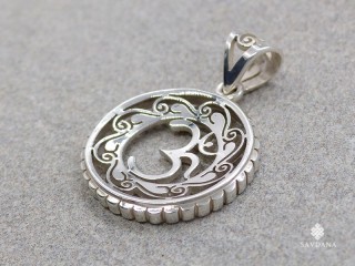 PA663 Pendentif Argent Massif Om