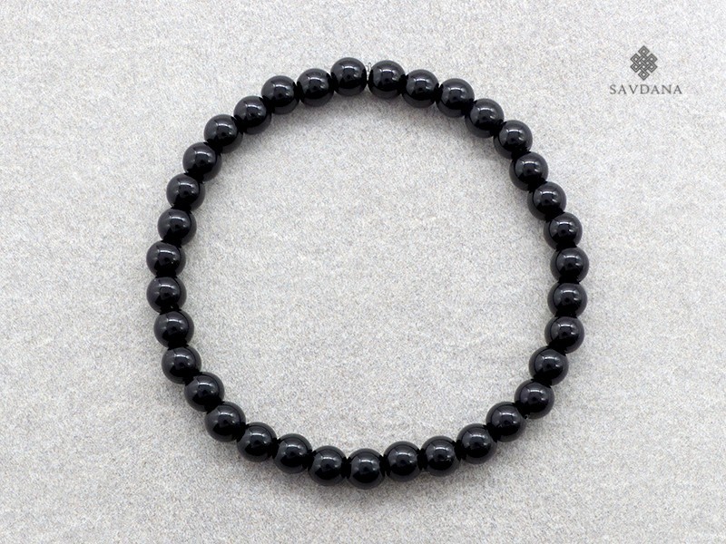 BrMala471 Bracelet Mala Onyx Elastique