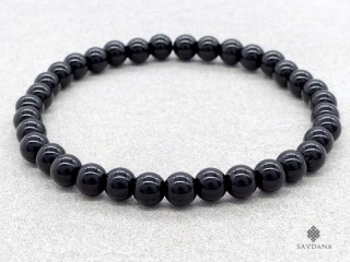 BrMala471 Bracelet Mala Onyx Elastique