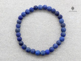 BrMala472 Bracelet Mala Lapis Lazuli Mat Elastique