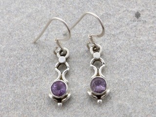 BdOA195 Boucles d'Oreille Argent Massif Améthyste