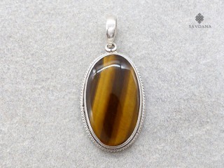 PA616 Pendentif Argent Massif Oeil de Tigre