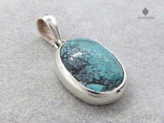 PA657 Pendentif Argent Massif Turquoise