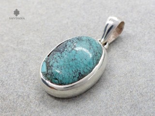 PA657 Pendentif Argent Massif Turquoise