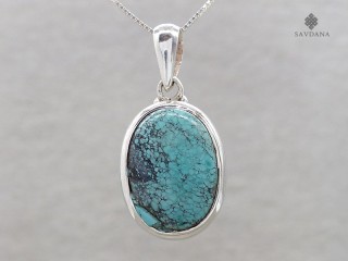 PA657 Pendentif Argent Massif Turquoise