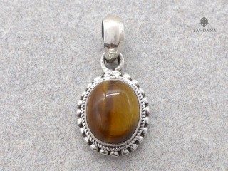 PA674 Pendentif Argent Massif Oeil de Tigre
