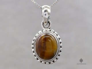 PA674 Pendentif Argent Massif Oeil de Tigre