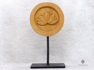 Div110 Sculpture Fleur de Lotus Bois Exotique