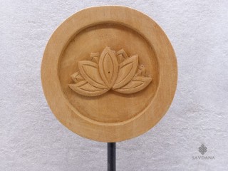Div110 Sculpture Fleur de Lotus Bois Exotique