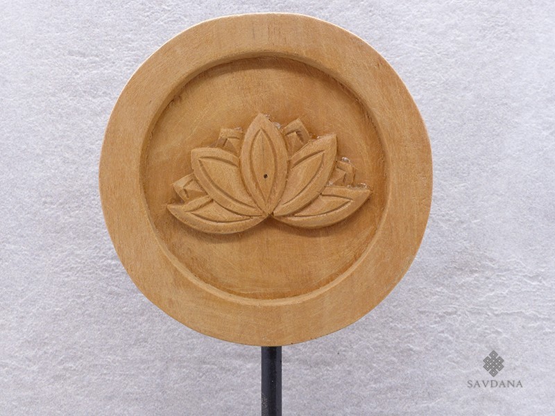 Div110 Sculpture Fleur de Lotus Bois Exotique