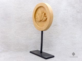 Div110 Sculpture Fleur de Lotus Bois Exotique