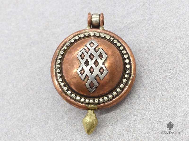 P96 Pendentif Ghau Noeud Sans Fin Dorje Vajra