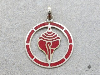 P111 Pendentif Tibétain Conque Conche