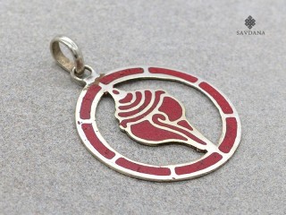 P111 Pendentif Tibétain Conque Conche