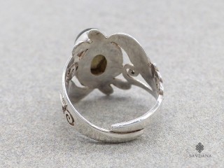 BA568 Bague Argent Massif Labradorite. Taille réglable