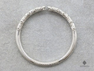 BrA151. Bracelet Tibétain Dragon Argent Massif