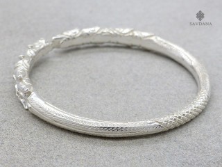BrA151. Bracelet Tibétain Dragon Argent Massif