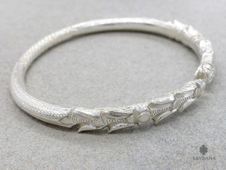 BrA151. Bracelet Tibétain Dragon Argent Massif