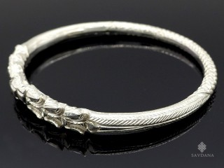 BrA151. Bracelet Tibétain Dragon Argent Massif