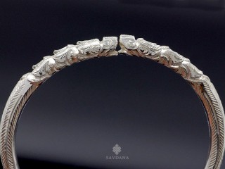 BrA151. Bracelet Tibétain Dragon Argent Massif