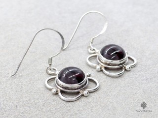 BdOA95 Boucles d'Oreille Argent Massif Grenat