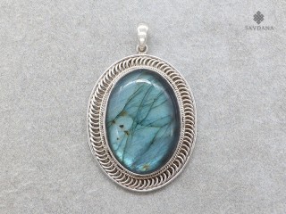 PA459 Pendentif Argent Massif Labradorite